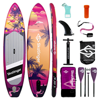 Planche de SUP gonflable Skatinger Factory 11' x 33" x 6" de large pour sports nautiques