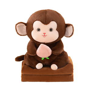 En gros, Peluches mignonnes singe tenant une pêche, <span class=keywords><strong>3</strong></span> couleurs, pour machine à griffes, cadeaux d'anniversaire pour enfants et décoration intérieure - Product Image 1