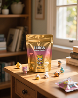 Sac mystère holographique personnalisé pour figurines anime, pochette Mylar à scellage arrière, écologique, recyclable, faible MOQ 200 pièces