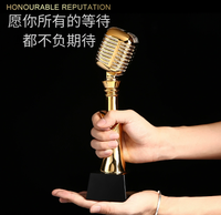 Trophée de microphone personnalisé - Prix musical artisanal en or/argent/or rose pour les concours de chant/KTV