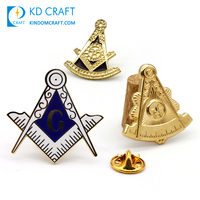 Épinglette maçonnique personnalisée de haute qualité, logo personnalisé, émail doux plaqué or, badge maçonnique, épinglette maçonnique