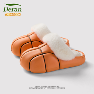 DERAN Fabricante OEM, Zapatos Personalizados para Hombre, Sandalias con Elementos de Baloncesto, Pantuflas Cálidas con Diseño de Baloncesto, Pantuflas para el Hogar de Invierno - Product Image 4