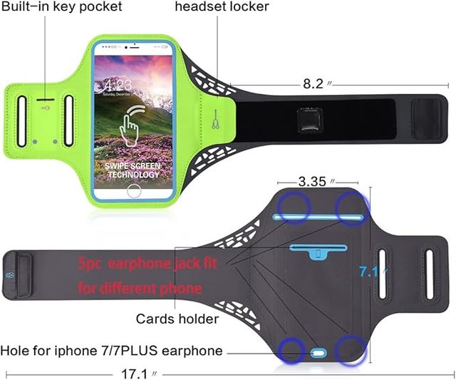 Hot Sale Fashionable Waterproof PVC Polyester Lightweight Phone Holder Armband Workout Fitness Running Accessory for 6.5 Inch