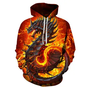 Hot sale Custom Anime Pullover Fashion Streetwear Full 3D Animal Print Sublimation Men's Sweatshirts unisex Hoodies jacket