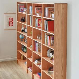 Estantería Modular de Madera Sólida, Combinación de Madera de Cerezo y Roble Rojo, Estantería de Almacenamiento de Pared Completa - Product Image 3