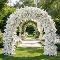 Arche de mariage en fleurs artificielles rose, blanc et bleu, idéale pour la décoration de mariage - Vente en gros