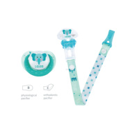Sucette bébé sans BPA avec clip de sécurité Sucette bébé en silicone avec support chaîne anti-chute