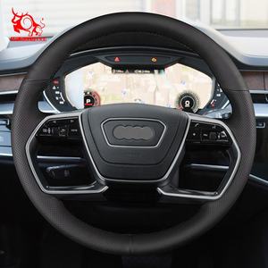 Funda de cuero para volante de coche <span class=keywords><strong>Audi</strong></span>, cubierta de cuero genuino con puntada a mano personalizada, para <span class=keywords><strong>Audi</strong></span> 2020, <span class=keywords><strong>A8</strong></span>, L, 60, TFSI, e-tron Sportback <span class=keywords><strong>2021</strong></span> - Product Image 5