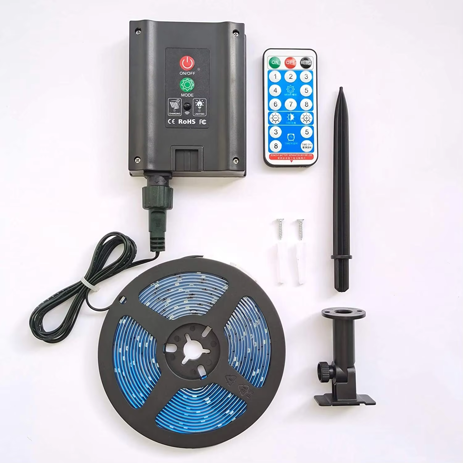 Outdoor Solar Rechargeable Ip68 Waterproof Smd 2835 Rgb Silicone Flexible 5V Solar Strip Light with Remote Control · image 4