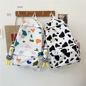 China Supplier New Brand Bookbags 17 Inch Waterproof College Bags Cow Print Girls School Backpacks