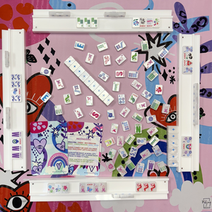 Jeu de Mahjong américain blanc nacré porte-bonheur, tuiles de Mahjong à motifs papillon, cerisier, dessin animé, Joker, floral, cadeau de jeu de fête - Product Image 2