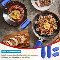 Ensemble de 4 pièces de maniques en silicone écologiques antidérapantes avec manchon de protection thermique pour ustensiles de cuisine