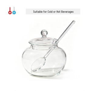 Groothandel Ronde Transparante Glazen Suikerpot Met Glazen Lepel Luchtdichte Deksel Honing Jam Opbergpot Huishoudelijk Koffie Thee Servies - Product Image 6
