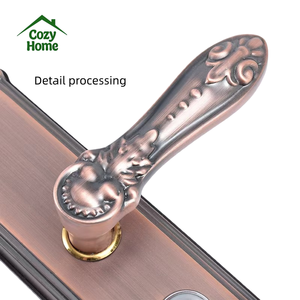 Poignée de <span class=keywords><strong>porte</strong></span> de villa moderne en acier inoxydable, finition bronze brossé, haute qualité, pour <span class=keywords><strong>porte</strong></span> d'entrée sécurisée - Product Image 4