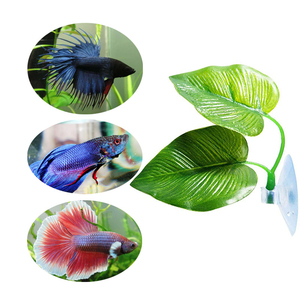 Plaque de feuilles pour poissons <span class=keywords><strong>Betta</strong></span>, écologique, en plastique vert, décorations pour <span class=keywords><strong>aquarium</strong></span>, améliore la santé, habitat naturel - Product Image 3