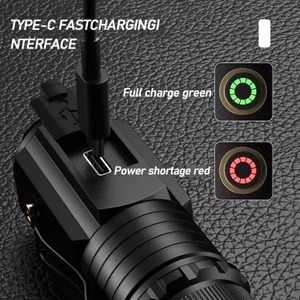 Mini <span class=keywords><strong>lampe</strong></span> torche LED puissante rechargeable par Type-C, batterie 18350, <span class=keywords><strong>lampe</strong></span> torche 2000LM avec aimant de queue, lanterne tactique de <span class=keywords><strong>camping</strong></span> - Product Image 5