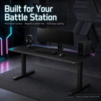 Table de jeu e-sport AOR Home Internet Quiet Lift, table de bureau et d'étude, structure en acier inoxydable, surface en fibre de carbone, éclairage RGB