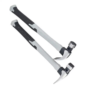 Marteau à griffes à angle droit, à coins arrondis, entièrement en acier, avec poignée en plastique et manche en bois - Product Image 2