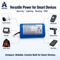 Paket Baterai Li-Polymer Kustom Pabrik 18650 3.7V 4400mAh 1S2P Isi Ulang dengan Konektor JST untuk Kamera Keamanan, Power Bank LED