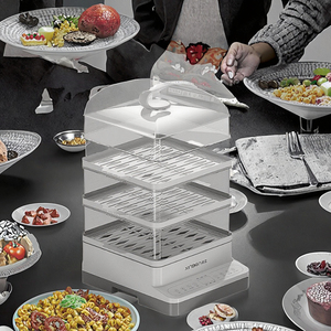 Vaporizador de alimentos eléctrico de tres capas de 33L de calidad garantizada para cocina doméstica, utensilios de cocina inteligentes, plástico de grado alimenticio - Product Image 3