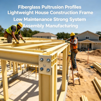 Profils en fibre de verre pour la construction de maisons légères, à faible entretien, système robuste, assemblage et fabrication