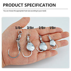 เบ็ดตกปลา <span class=keywords><strong>BKK</strong></span> 4X Blade Jig Hook พร้อมตัวหมุน CNC และลูกหมุนทองแดง - 25 แบบอัพเกรดสำหรับอุปกรณ์ตกปลาทะเลที่ไม่พันกัน - Product Image 6