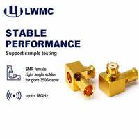 Connecteur femelle LWMC SMF à angle droit à souder pour câble Gore 3506 jusqu'à 18 GHz