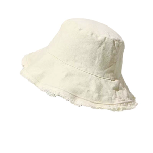 Sombreros de Pescador Lisos Deshilachados de Moda al por Mayor, Sombreros de Pescador de Lona Plegables Unisex para Mujer - Product Image 3