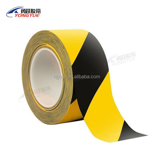 Factory Wholesale 4.8cm*16m Yellow and Black Safety Marking Adhesive <strong>PVC</strong> Warning <strong>Tape</strong> - Product Image 1