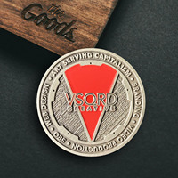 Moneda de medallón personalizada del fabricante, insignias de Metal de aleación de Zinc antiguas chapadas en plata de doble cara, moneda de desafío de recuerdo conmemorativa