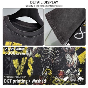 T-Shirt Oversize da <span class=keywords><strong>Uomo</strong></span> Personalizzate in Cotone 100% 300 Grammi con Lavaggio Acido, Stile Streetwear con Stampa Integrale dal Produttore - Product Image 4