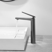 Robinet Mitigeur de Lavabo en Laiton Massif, Vente en Gros Usine, Design Minimaliste, Eau Chaude et Froide, avec Cartouche Céramique