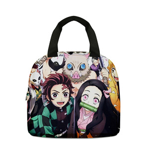 Precio de fábrica, fiambrera de dibujos animados de Anime mixto, bolsa de escuela portátil Luffy <span class=keywords><strong>DBZ</strong></span> Tanjirou KT Cat para niños y estudiantes - Product Image 1
