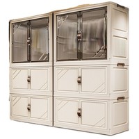 Armoire de rangement pliable à 5 niveaux sans installation, armoire mobile en plastique pour vêtements domestiques