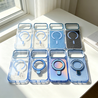 Coque de téléphone magnétique transparente avec cadre coloré pour iPhone 17 18 ProMax 16 15, étuis de protection magnétiques transparents pour Samsung S26u