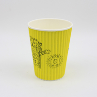 Gobelet en papier jetable personnalisé de qualité alimentaire biodégradable recyclable simple avec revêtement en PLA et double paroi avec couvercle