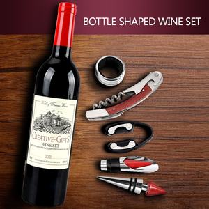 와인 애인을위한 핫 팩토리 직접 와인 병 선물 액세서리 5 피스 오프너 코르크 스크류 키트 - Product Image 5