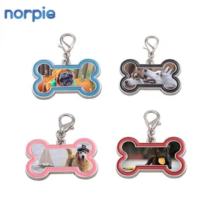 Wholesale Sublimation Blank Printer Anodized Custom Necklace Metal Bone Shaped Blank Chain Dog Tag