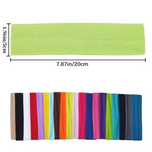 عصابة رأس رياضية عالية المرونة من Go Party بـ 21 لونًا، إكسسوارات شعر لليوجا، وشاح عريض الحواف بلون سادة لامتصاص العرق، ربطة شعر بتصميم عمامة - Product Image 4