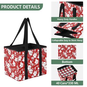 Personalized Hawaiian Floral Pattern Printed <b>Foldable</b> Grocery <b>Bag</b> Reusable <b>Shopping</b> Tote with Handles High-Capacity Storage <b>Bag</b> - Product Image 6
