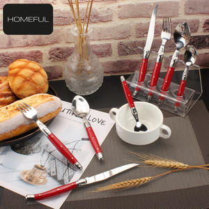 Couteaux à steak, cuillères et fourchettes <span class=keywords><strong>Laguiole</strong></span> en acier inoxydable de conception française, avec cuillère à thé, dans une boîte en bois - Product Image 3