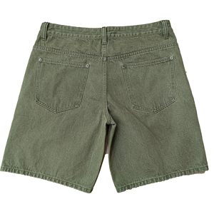 Dernières Tendances Populaires : Short en Jean Ample en Coton Kaki avec Étiquettes Blanches, Coupe Décontractée pour Garçons, <span class=keywords><strong>Bermuda</strong></span> en Jean Vert - Product Image 4