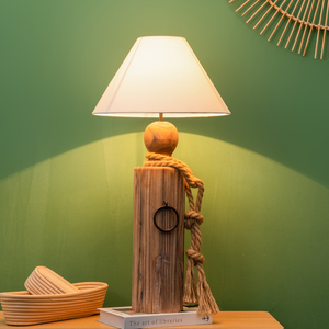 Thiết kế ven biển đèn bàn với dây thừng trang trí phòng ngủ trang trí đất nước Tiểu Phong cách tự nhiên sáng tạo MDF chiếu sáng - Product Image 3