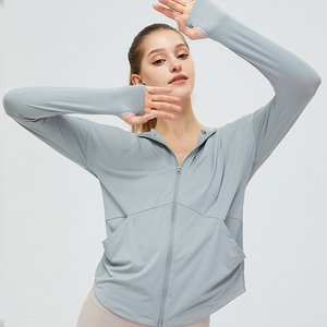 Chaqueta informal para <span class=keywords><strong>mujer</strong></span> Moda para <span class=keywords><strong>mujer</strong></span> 2023 Ropa a prueba de sol Cremallera Dobladillo curvo Chaqueta de fitness para <span class=keywords><strong>mujer</strong></span> - Product Image 1