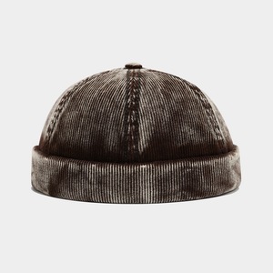 Schwarze Cord-Buchsenmütze mit Kontrastnähten Unisex Randlose Schädelkappe Winter Outdoor-Sport Lässiges Streetwear-Accessoire - Product Image 6