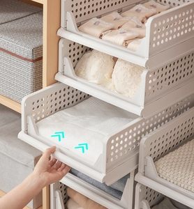 Moderno pieghevole armadio cassetto di stoccaggio PP separatore partizioni <span class=keywords><strong>per</strong></span> cucina bagno abbigliamento pieghevole Rack - Product Image 5