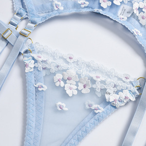 Completo Intimo <span class=keywords><strong>Sexy</strong></span> da Donna Trasparente in Pizzo Ricamato Floreale Romantico, Collezione 2026 Hot Sale - Product Image 3