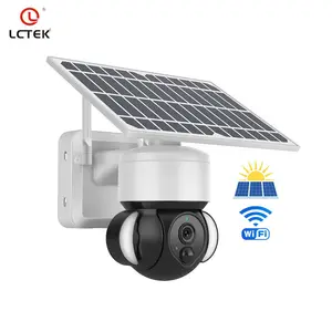 wifi 투광 보안 카메라 Suppliers-와이파이 태양 전원 1080 마력 배터리 IP PTZ 보안 카메라 풀 컬러 투광 무선 야외 CCTV 카메라