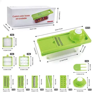 10 en 1 coupe-légumes ménage multi-fonction en acier inoxydable salade de légumes hachoir trancheuse râpe pour Gadgets