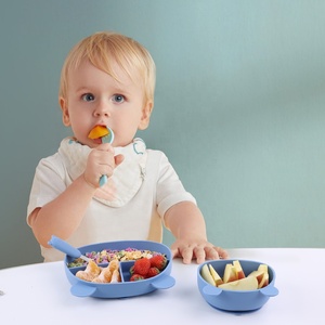 Nuevo Juego de Platos, Tazones y Cucharas de Silicona para Bebés, de Grado Alimenticio, Libres de BPA, <span class=keywords><strong>Precio</strong></span> al por Mayor 2024 - Product Image 1